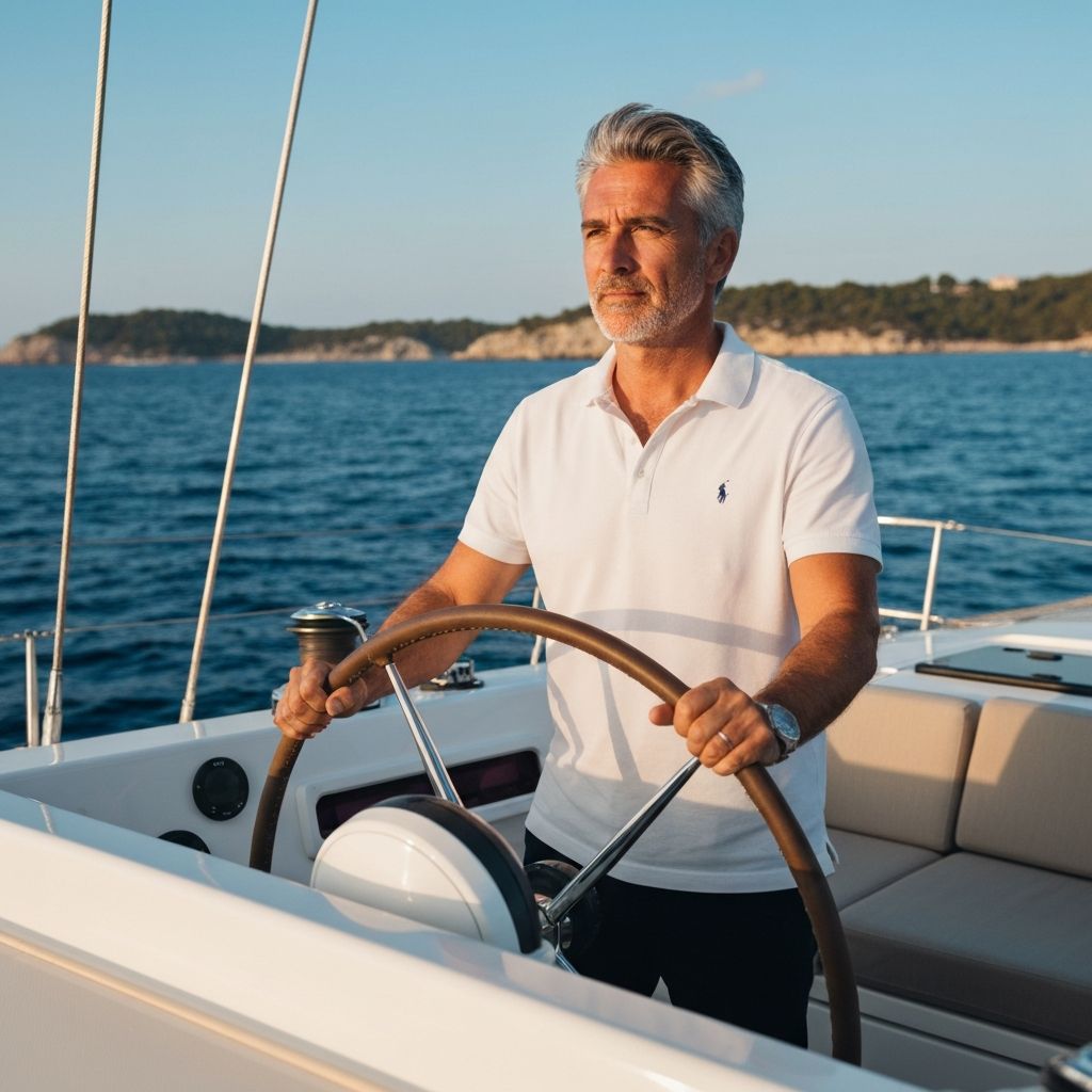Erfahrener Skipper an der Segelyacht